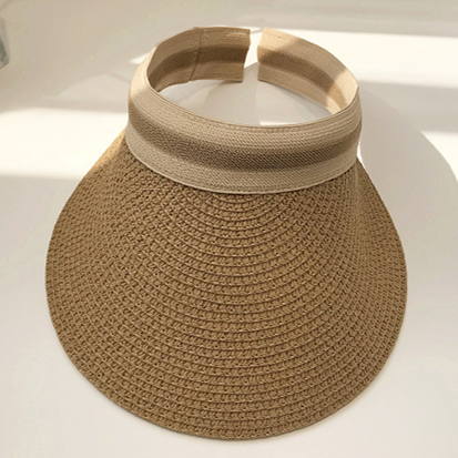 Dark Camel accessories,Striped accessories,Geometric accessories,Contrast Striped Dark Camel Visor Hat