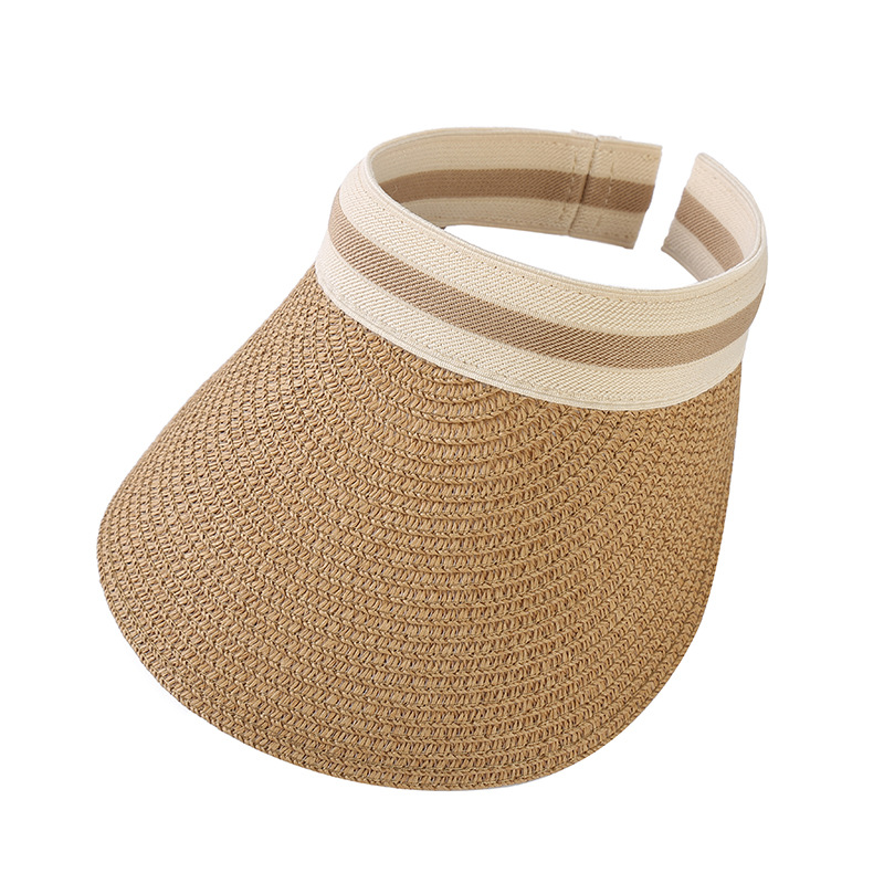 Dark Camel accessories,Striped accessories,Geometric accessories,Contrast Striped Dark Camel Visor Hat