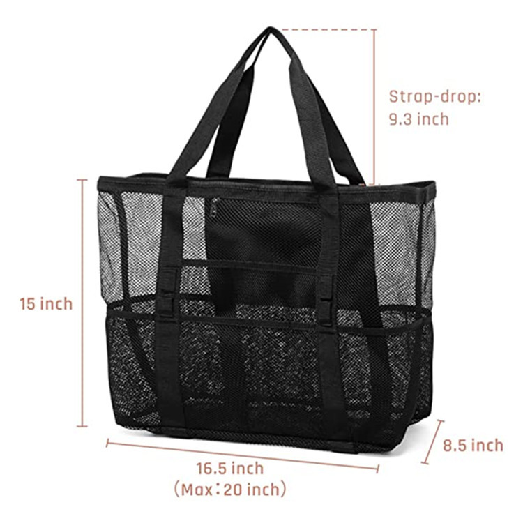 Black accessories,Plain Color accessories,Mesh Nylon Black Open Hand Bag