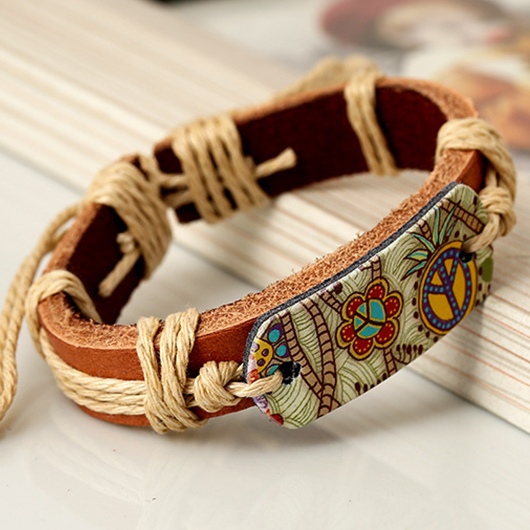 Dark Coffee jewelry,Tribal jewelry,Dark Coffee Vintage Faux Leather Bracelet