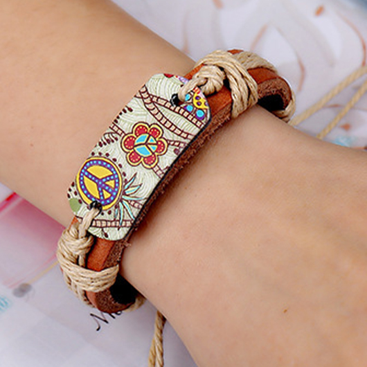 Dark Coffee jewelry,Tribal jewelry,Dark Coffee Vintage Faux Leather Bracelet
