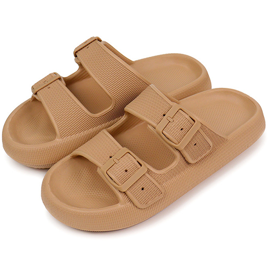 Dark Camel shoes,Plain Color shoes,Dark Camel Low Heel Open Toe Sliders