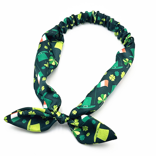 Bowknot Saint Patrick Flag Design Green Headband