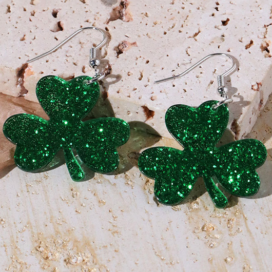 Clover Saint Patrick's Day Green Earrings