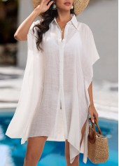 Tummy Coverage White Shirt Collar Cover Up