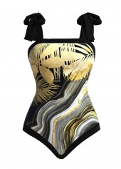 Black swimwear,Marble swimwear,ROTITA Black Marble Print One Piece Swimwear