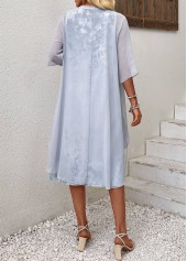 Light Blue dresses,Floral dresses,Plants dresses,Everyday dresses,Casual dresses,Two Piece Floral Print Light Blue Shift Dress