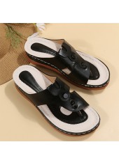 Black shoes,Plain Color shoes,Black Low Heel Toe Post Flip Flops