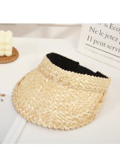 Chapeau en paille couleur camel clair avec détails