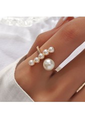 Offener Ring aus Goldlegierung mit Perlendetail