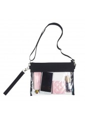 Transparent PVC Black Zip Crossbody Bag