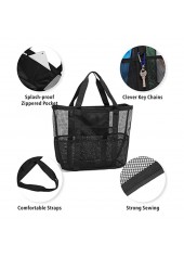 Black accessories,Plain Color accessories,Mesh Nylon Black Open Hand Bag