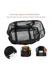 Black accessories,Plain Color accessories,Mesh Nylon Black Open Hand Bag