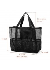 Black accessories,Plain Color accessories,Mesh Nylon Black Open Hand Bag