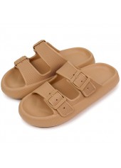 Dark Camel Low Heel Open Toe Sliders