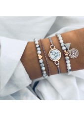 weiße runde Armbänder mit Legierungsdetails
