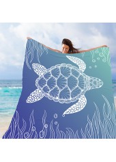 Staubblaue Polyester-Stranddecke mit Animal-Print