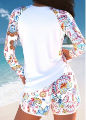 White swimwear,Paisley swimwear,ROTITA Patchwork White Paisley Print Tankini Set