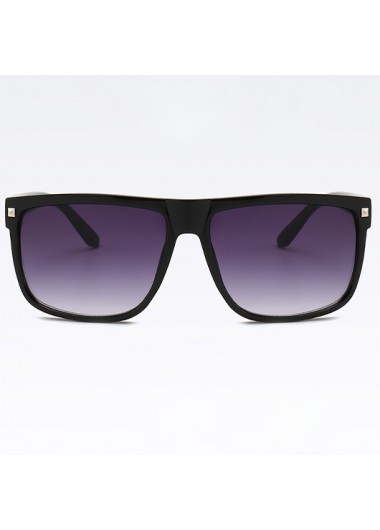 Black accessories,Retro Black Rivet Detail Geometric Sunglasses