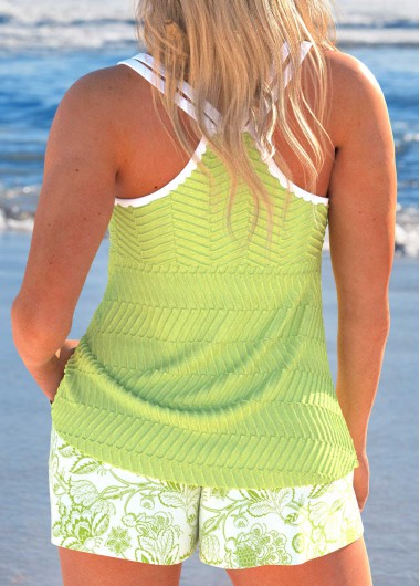 Avocado Green swimwear,Paisley swimwear,ROTITA Jacquard Avocado Green Paisley Print Tankini Set
