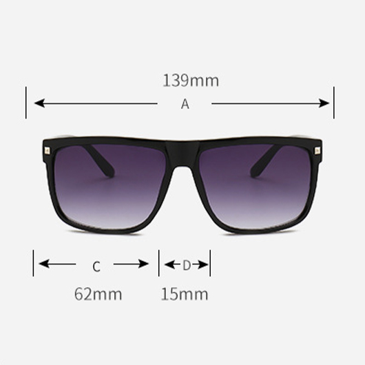 Black accessories,Retro Black Rivet Detail Geometric Sunglasses