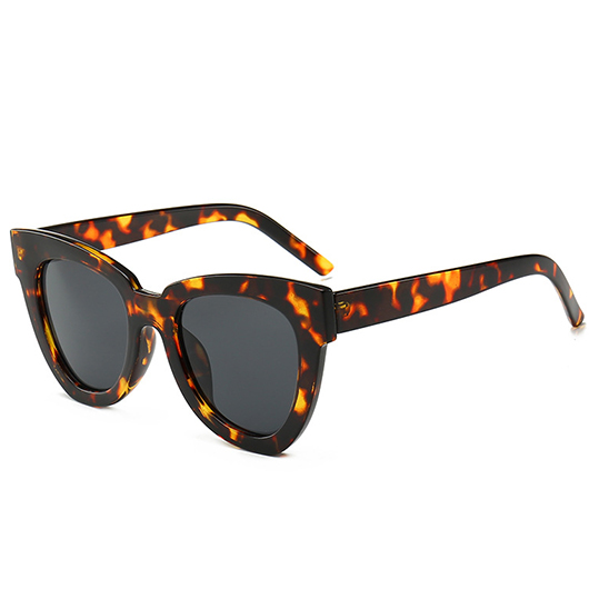 lunettes de soleil œil de chat à motif léopard orange