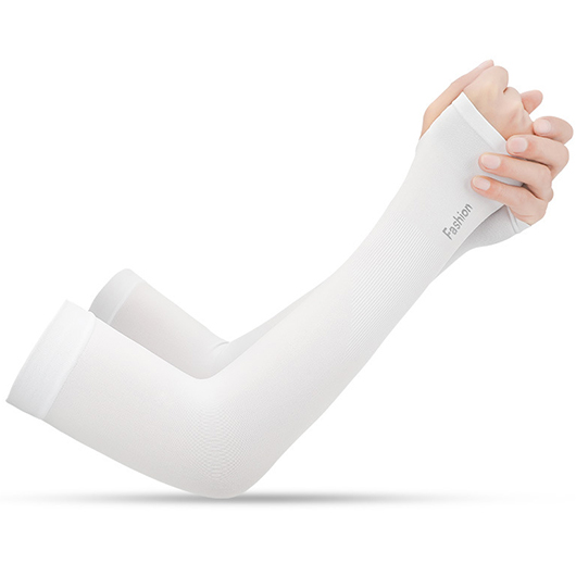 White Lightweight Above Elbow Arm Sleeves