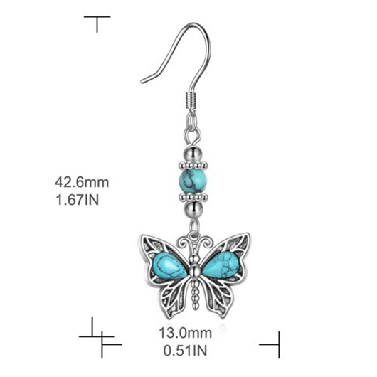 Mint Green jewelry,Butterfly Design Mint Green Alloy Earrings