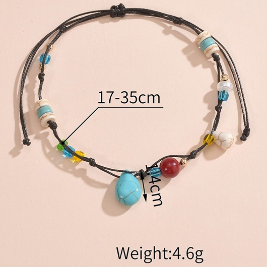 Mint Green jewelry,Contrast Color jewelry,Beaded Design Mint Green Alloy Anklet