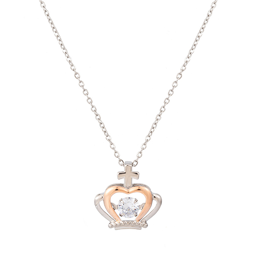Silvery White jewelry,Heart jewelry,Heart Silvery White Cross Alloy Necklace