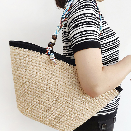 Light Camel accessories,Contrast Color accessories,Light Camel Beaded Open Shoulder Bag