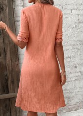 Dusty Pink dresses,Plain Color dresses,Everyday dresses,Casual dresses,ROTITA Button Dusty Pink A Line V Neck Dress