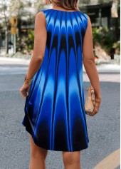 Blue dresses,Ombre dresses,Everyday dresses,Casual dresses,ROTITA Cut Out Ombre Blue A Line Scoop Neck Dress