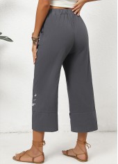 Dark Grey Marl bottoms,Graphic bottoms,Animal Print bottoms,Pocket Graffiti Print Dark Grey Marl Elastic Waist Pants