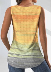 Light Yellow plus size,Ombre plus size,ROTITA Plus Size Button Light Yellow Ombre Sleeveless Tank Top