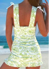 Avocado Green swimwear,Paisley swimwear,ROTITA Ruched Avocado Green Paisley Print Swimdress and Panty