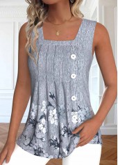 rotita débardeur sans manches boutonné taille plus gris clair chiné
