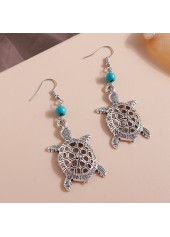 Silvery White jewelry,Silvery White Alloy Hollow Turtle Earrings