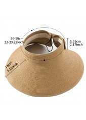 Light Camel accessories,Plain Color accessories,Straw Bowknot Light Camel Visor Hat