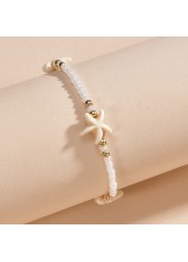 Beige jewelry,Beige Starfish Beaded Detail Alloy Anklet