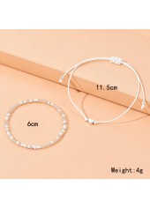White jewelry,Contrast Color jewelry,Heart Bohemian White Alloy Anklet Set