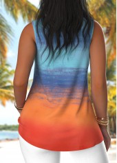Multi Color tops,Ombre tops,Plants tops,Letter tops,ROTITA Tie Ombre Multi Color V Neck Sleeveless Tank Top