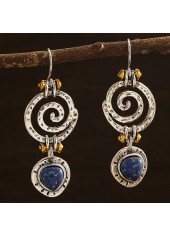 boucles d'oreilles en forme de spirale découpée en alliage d'argent