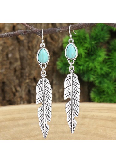 Silvery White jewelry,Silvery White Feathers Design Alloy Earrings