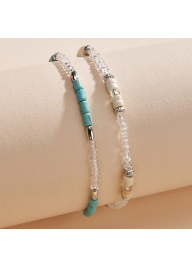 Mint Green jewelry,Geometric jewelry,Geometric Mint Green Beaded Bohemian Anklets