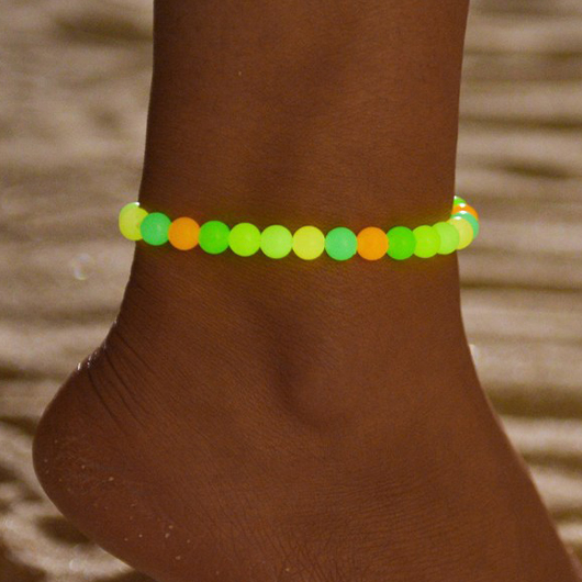 bracelet de cheville multicolore au design lumineux rond