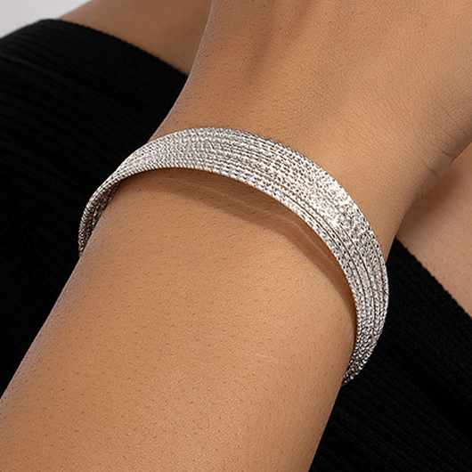 bracelet blanc circulaire ouvert à conception superposée