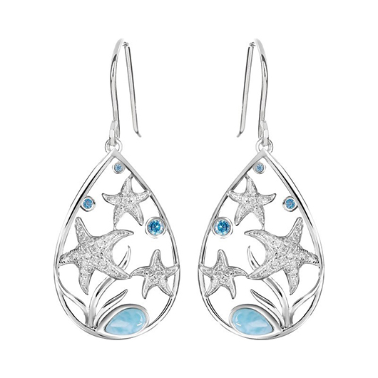 Silvery White jewelry,Light Blue jewelry,Contrast Color jewelry,Silvery White Rhinestone Detail Alloy Earrings