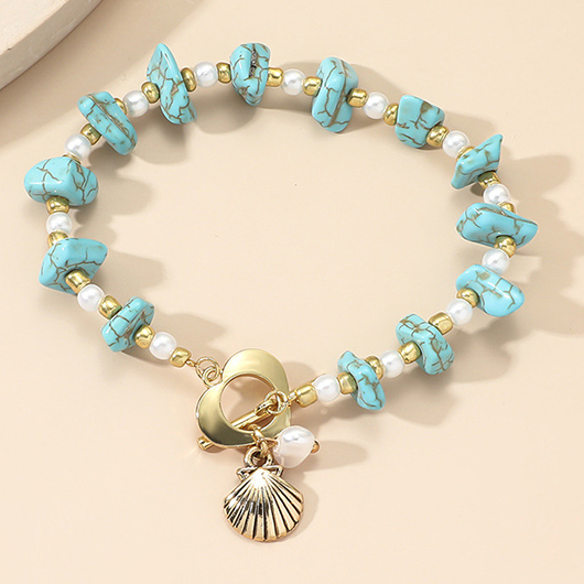 Mint Green jewelry,Heart jewelry,Shell Mint Green Heart Patchwork Bracelet