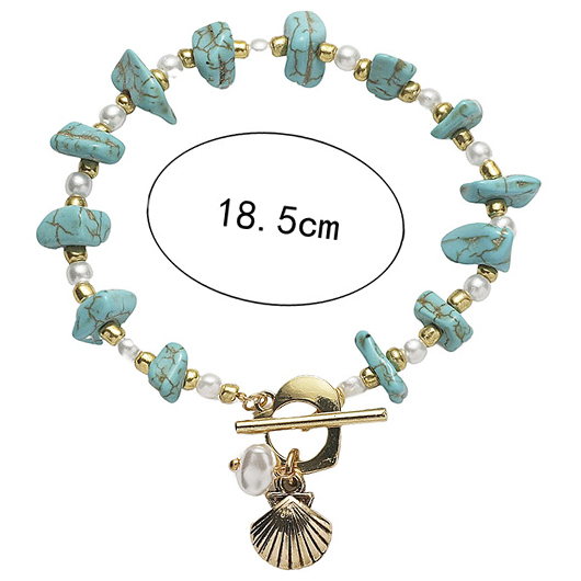 Mint Green jewelry,Heart jewelry,Shell Mint Green Heart Patchwork Bracelet